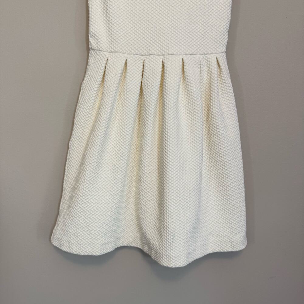Anthropologie Ganni Textured Mini Dress Women S Cream Fit & Flare Short Sleeve - Picture 8 of 11